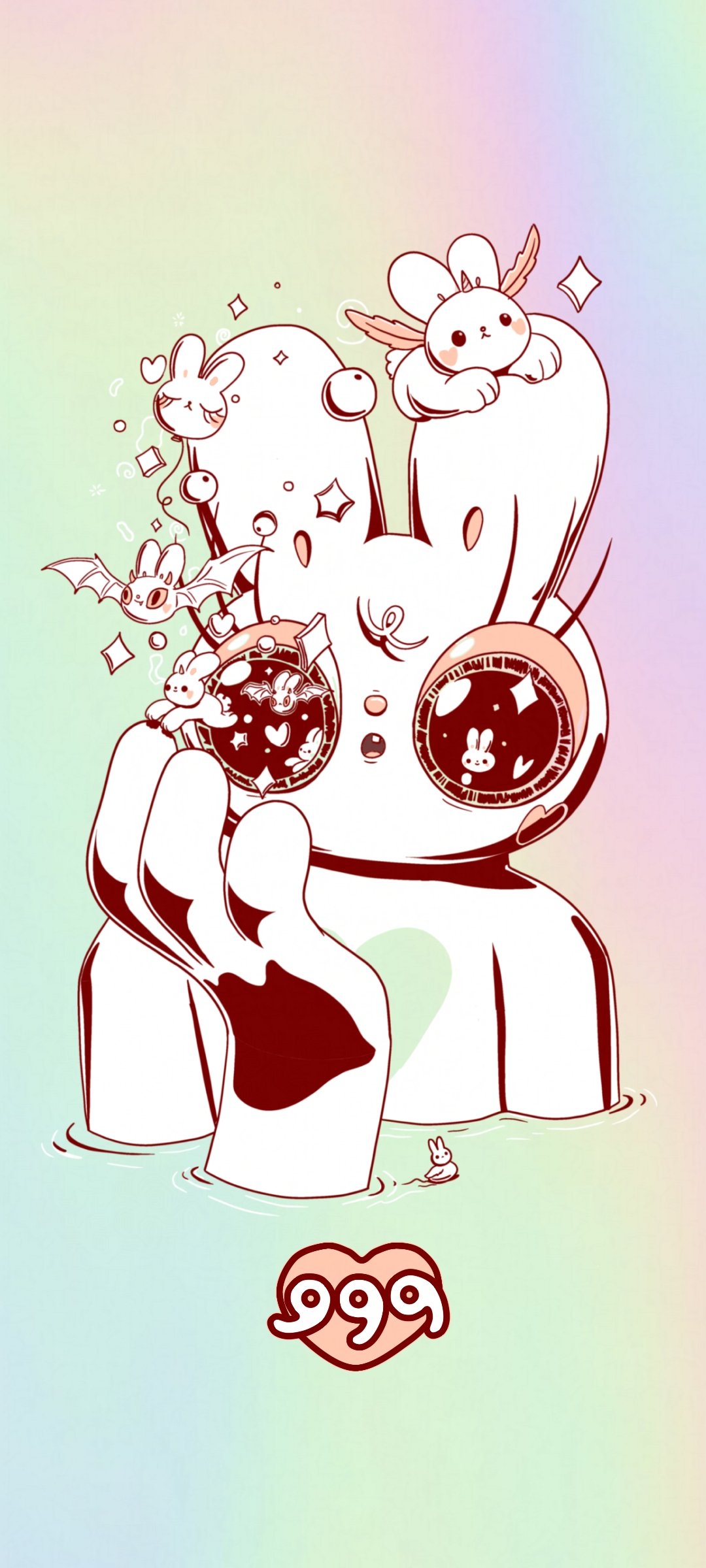ilustracion del conejo bongi alucinando